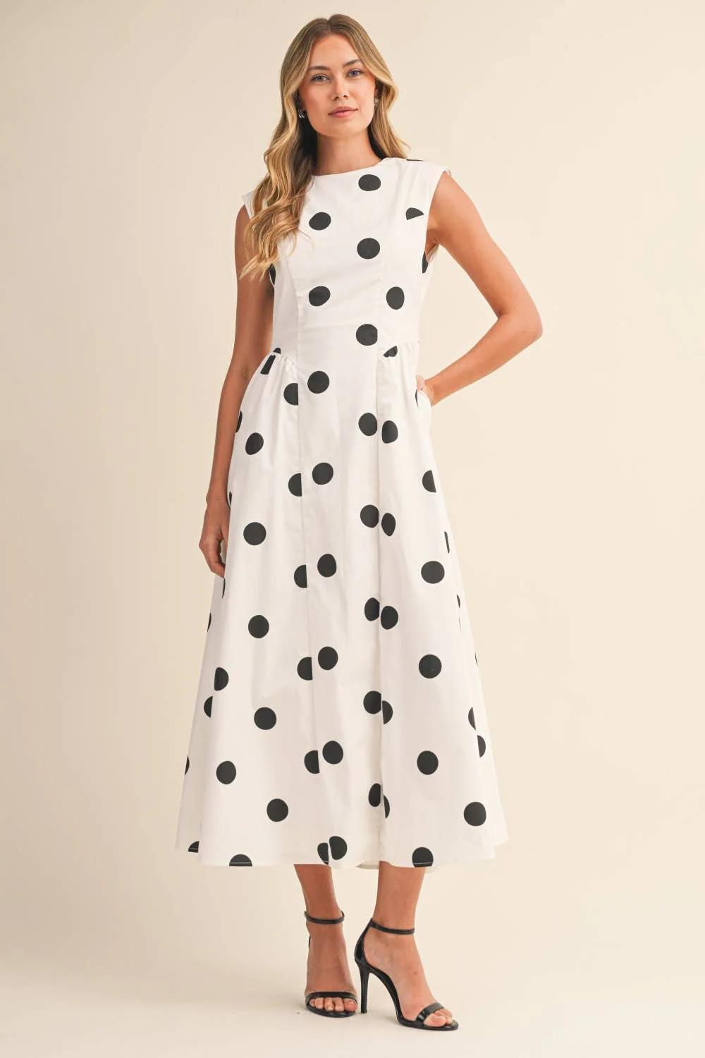 Polka Dots Midi Dress 10037