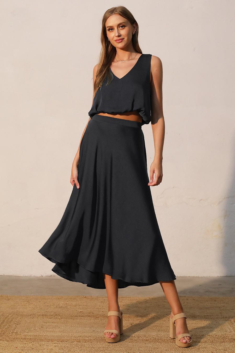 Silvey Silk  Midi Skirt  8575