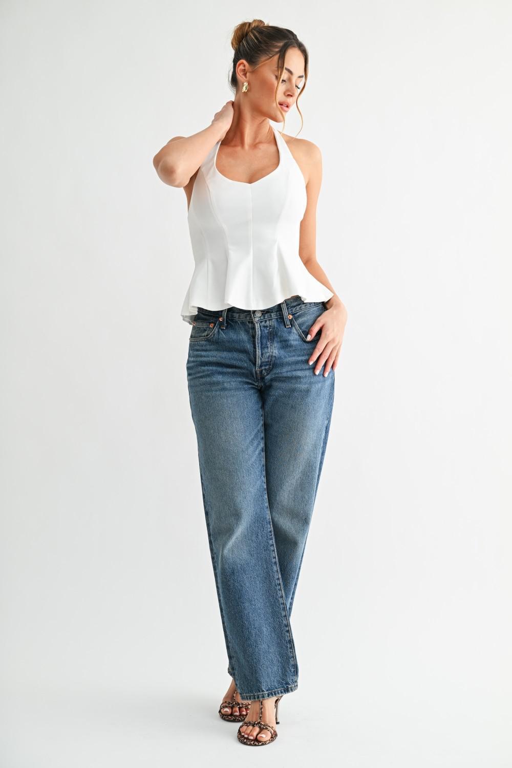 Peplum Halter Top 1417