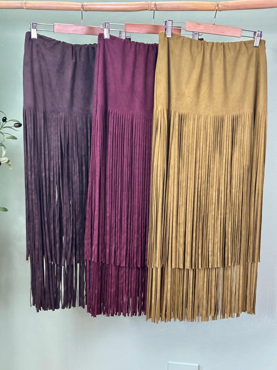 Suede Skirt franja Italy 5307