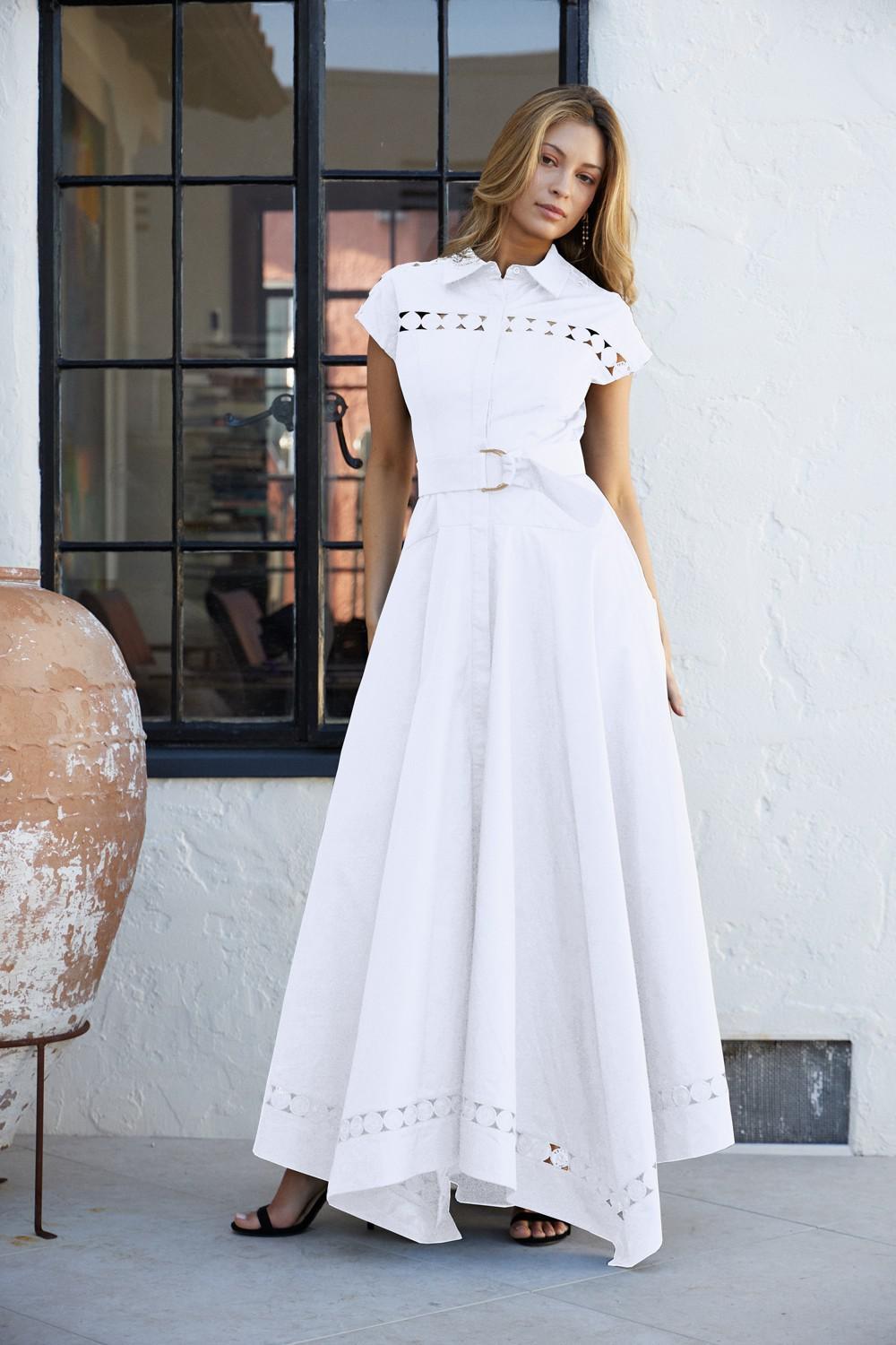 DRESS LACE TRIM BELTED 1436
