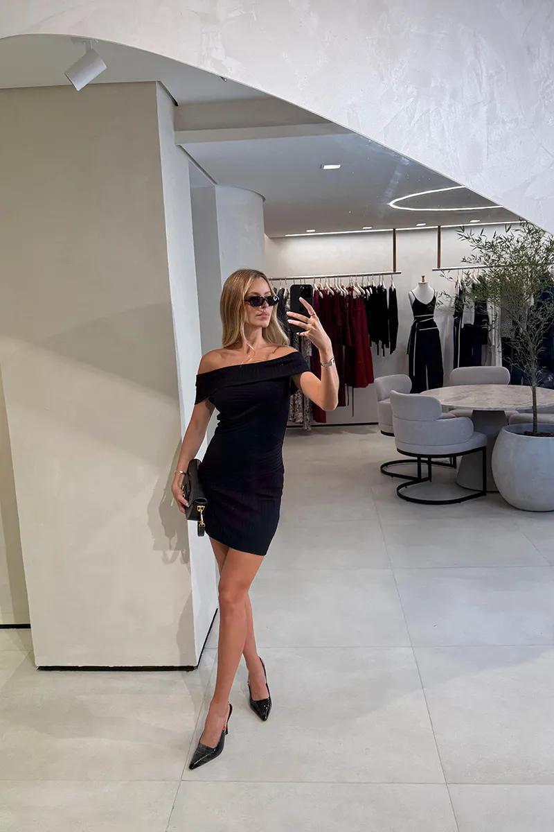 SKUNK SHORT RIBBED DRESS I25569433