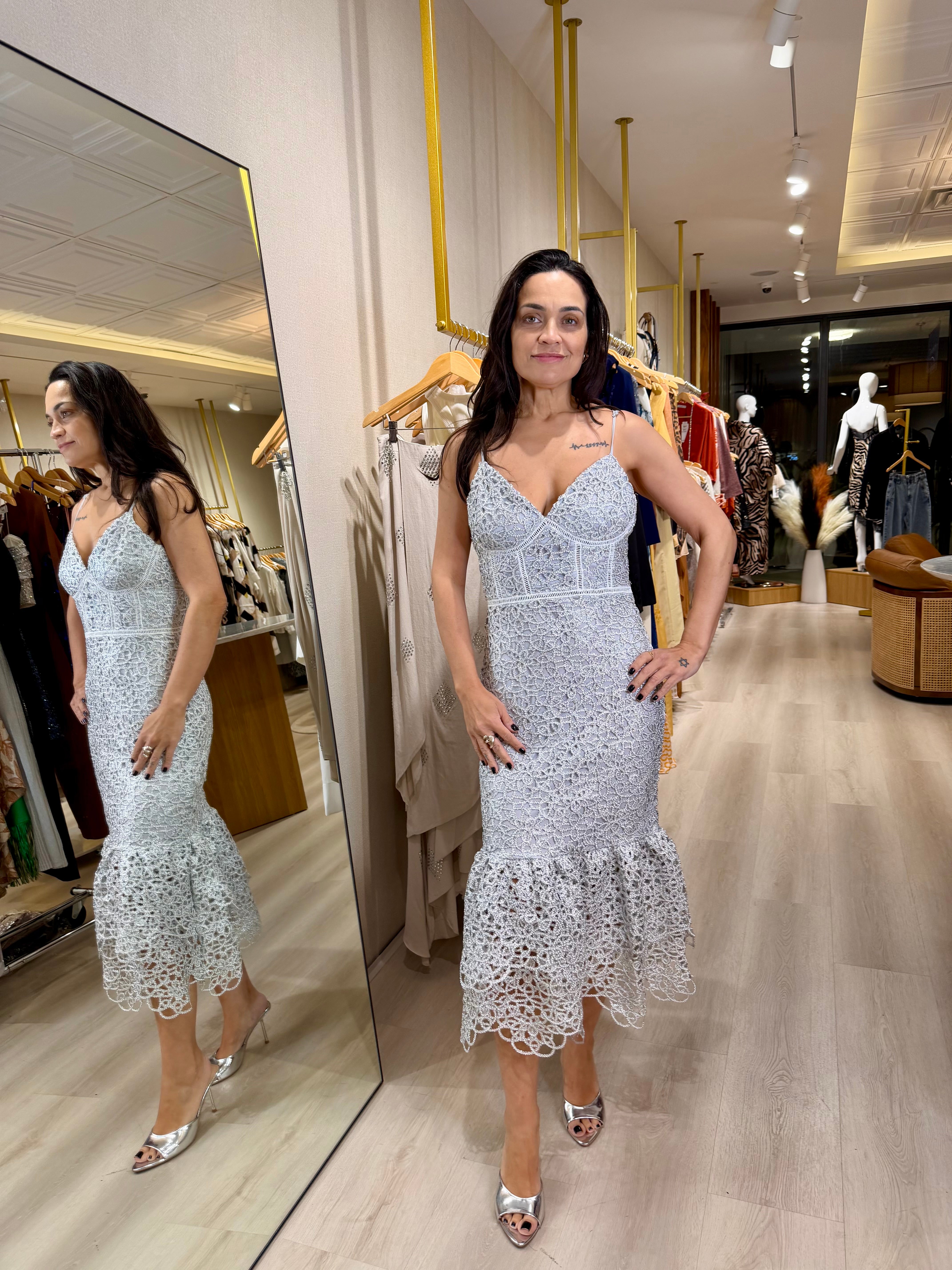 LACE MIDI DRESS JM 16007