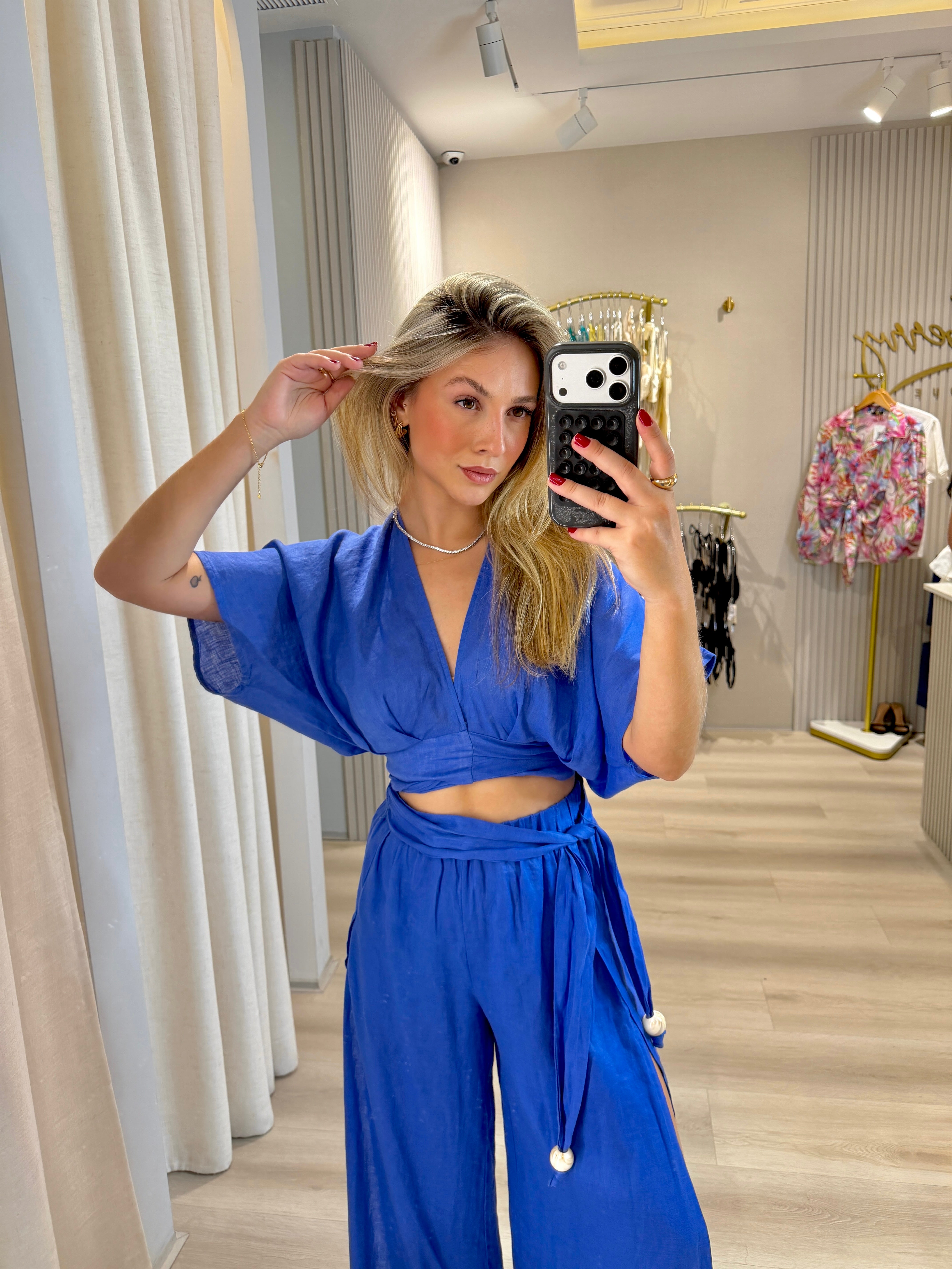 Linen Cropped Elan 11578