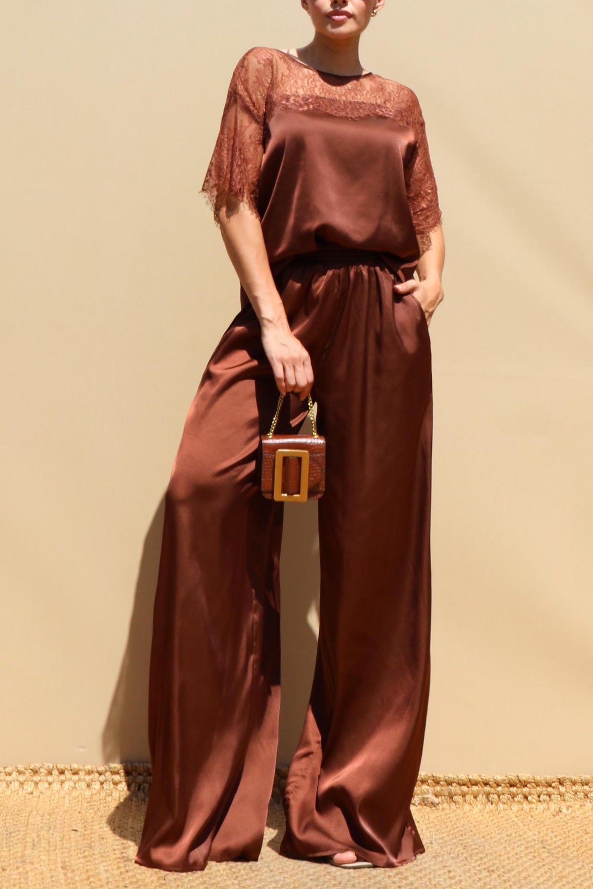 Alessandra Set Satin Top/Pants