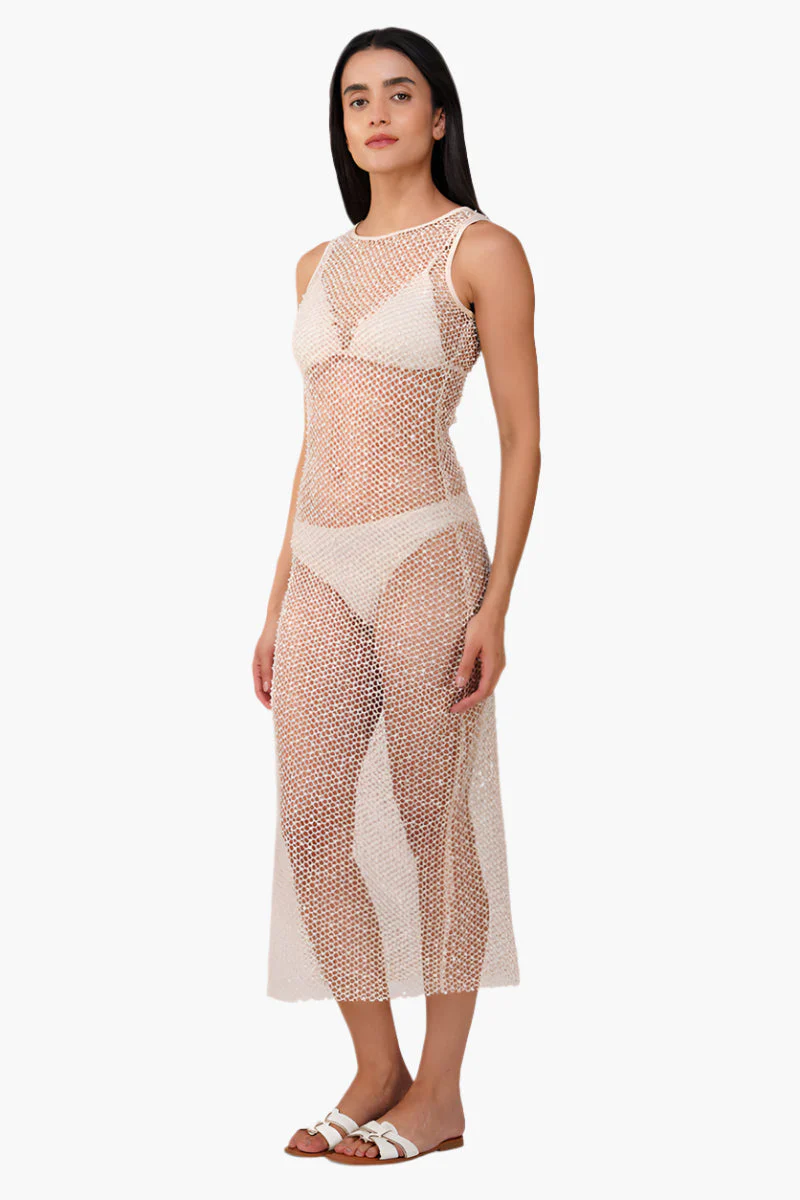 Pearls Sheer Mesh Dress A&B 3014