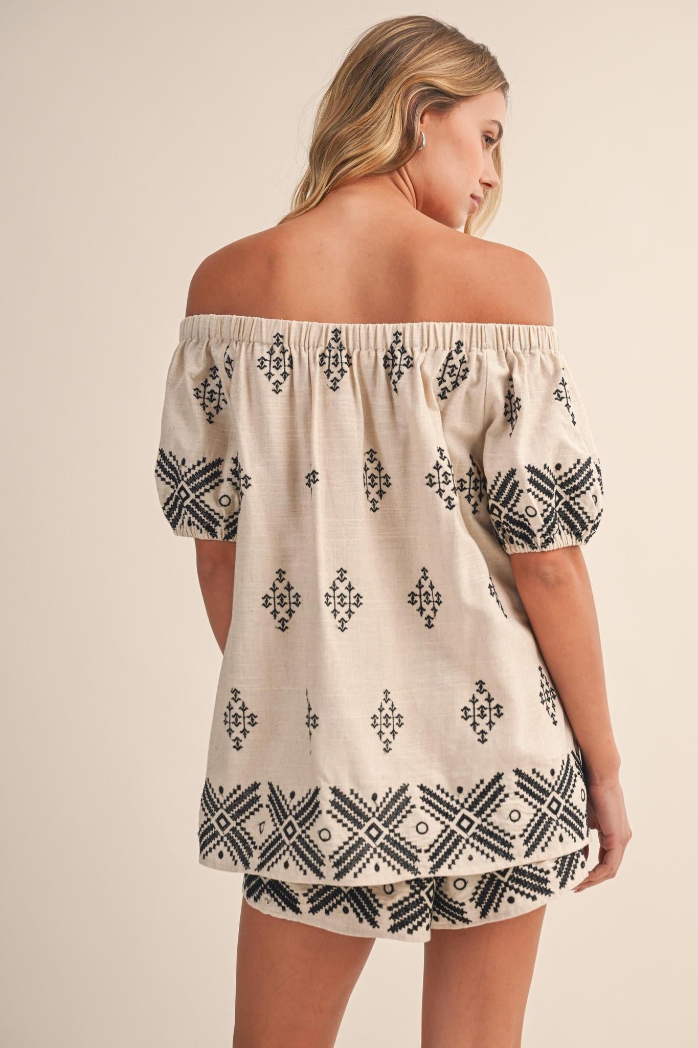 Off Shoulder Top/Short Set 6086