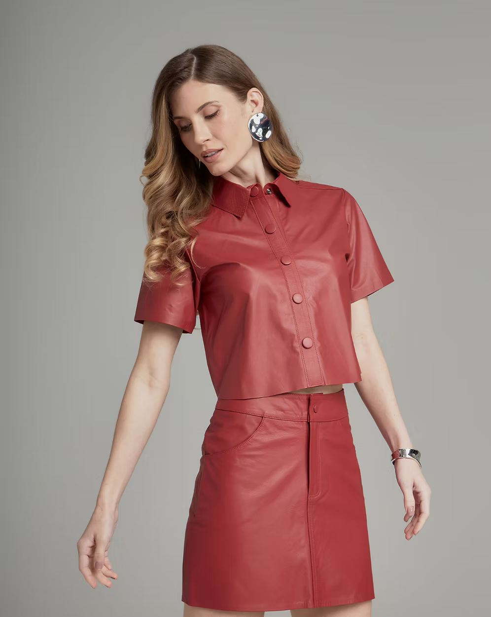 Cropped Shirt Leather 1199