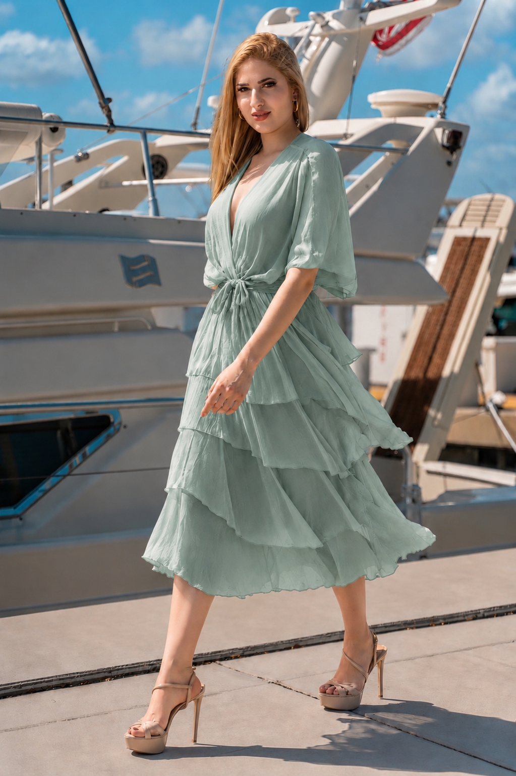 Ruffles Dress Italian Silk