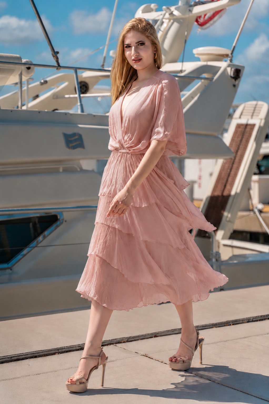 Ruffles Dress Italian Silk