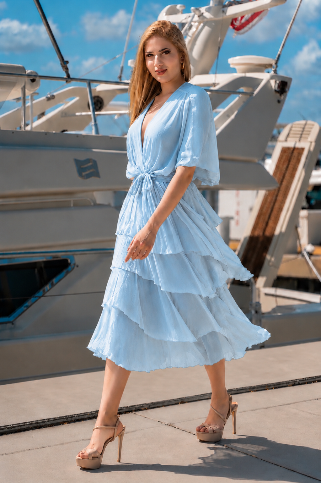 Ruffles Dress Italian Silk