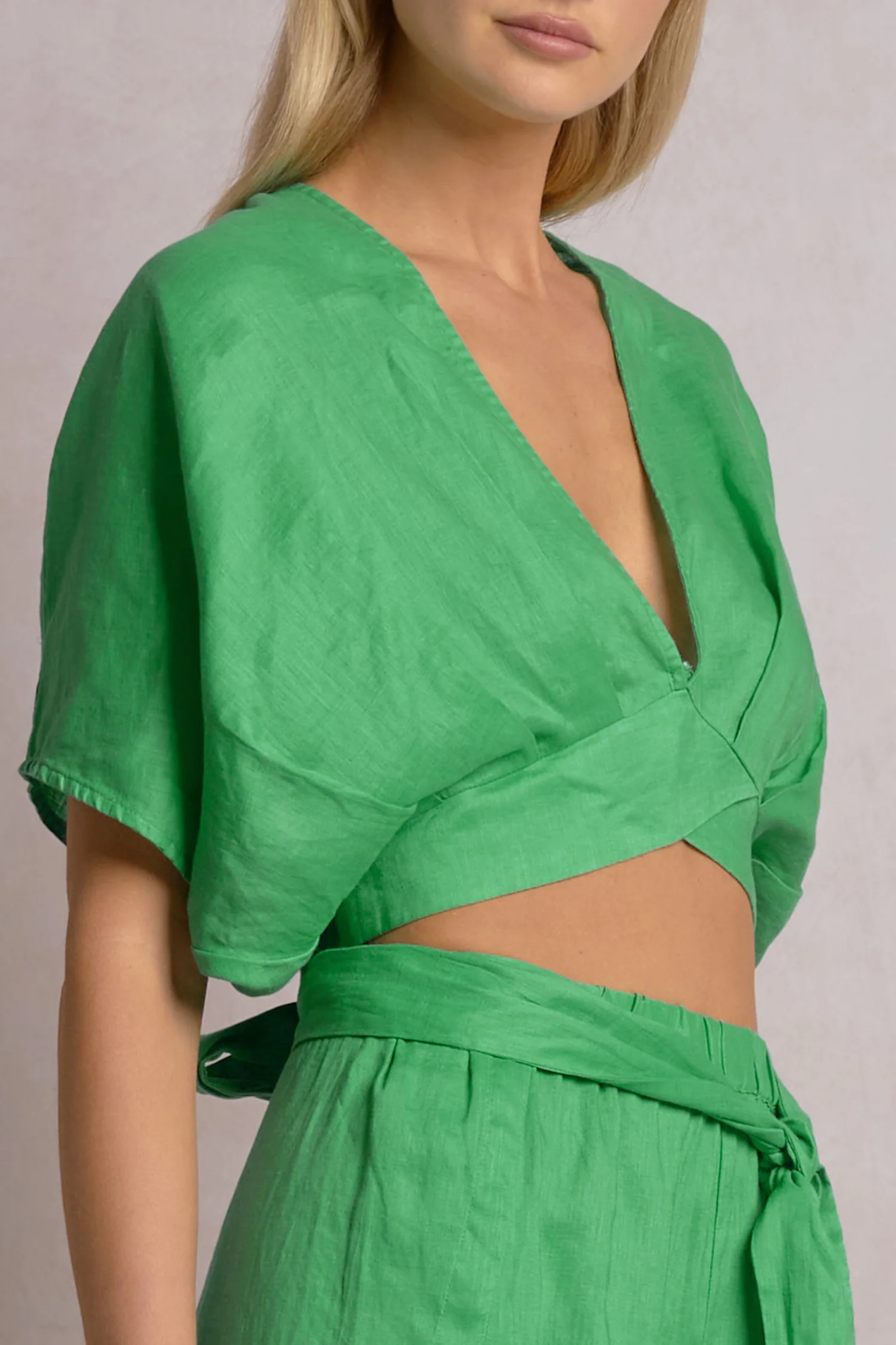 Linen Cropped Elan 11578
