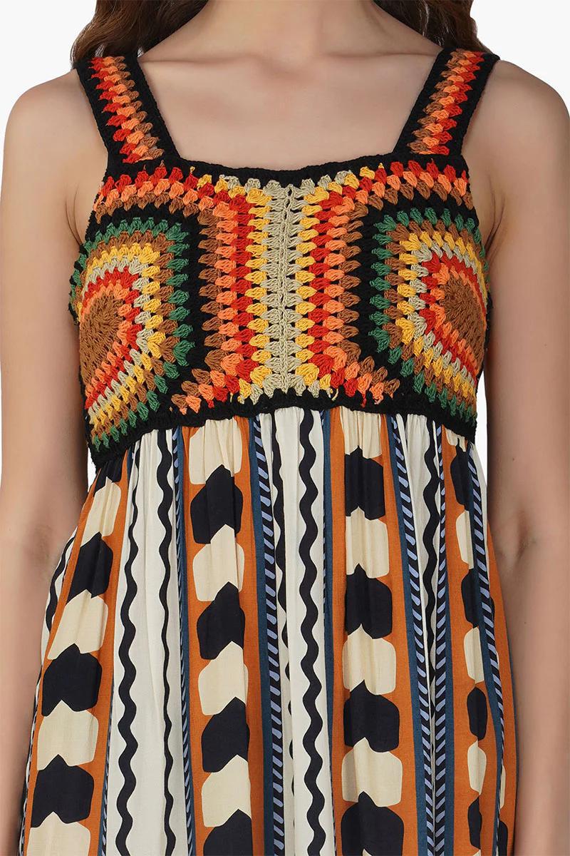 JUNGLE STRAP A&B MAXI DRESS - Blueberry Boutique