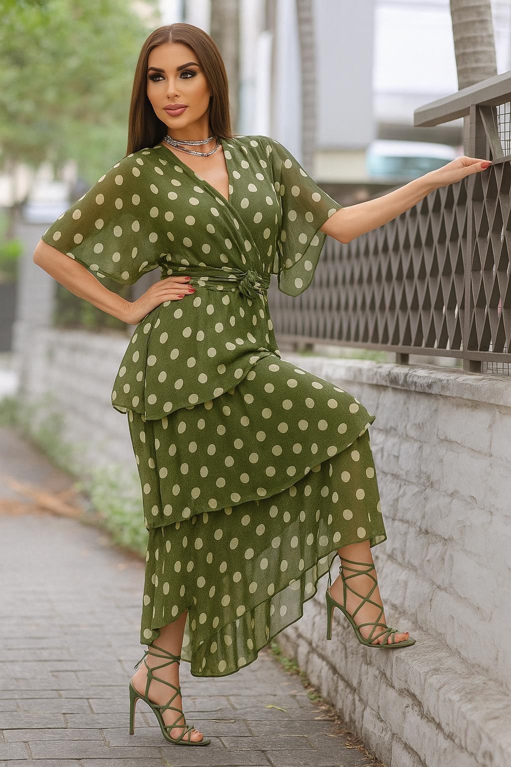 Ruffles Silk Italy Dress Midi 1609