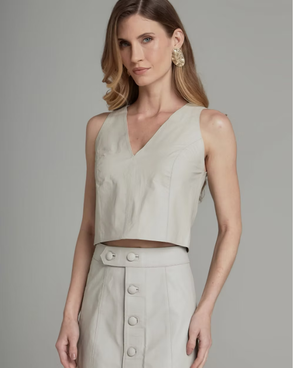 Top V Neck Leather 1178