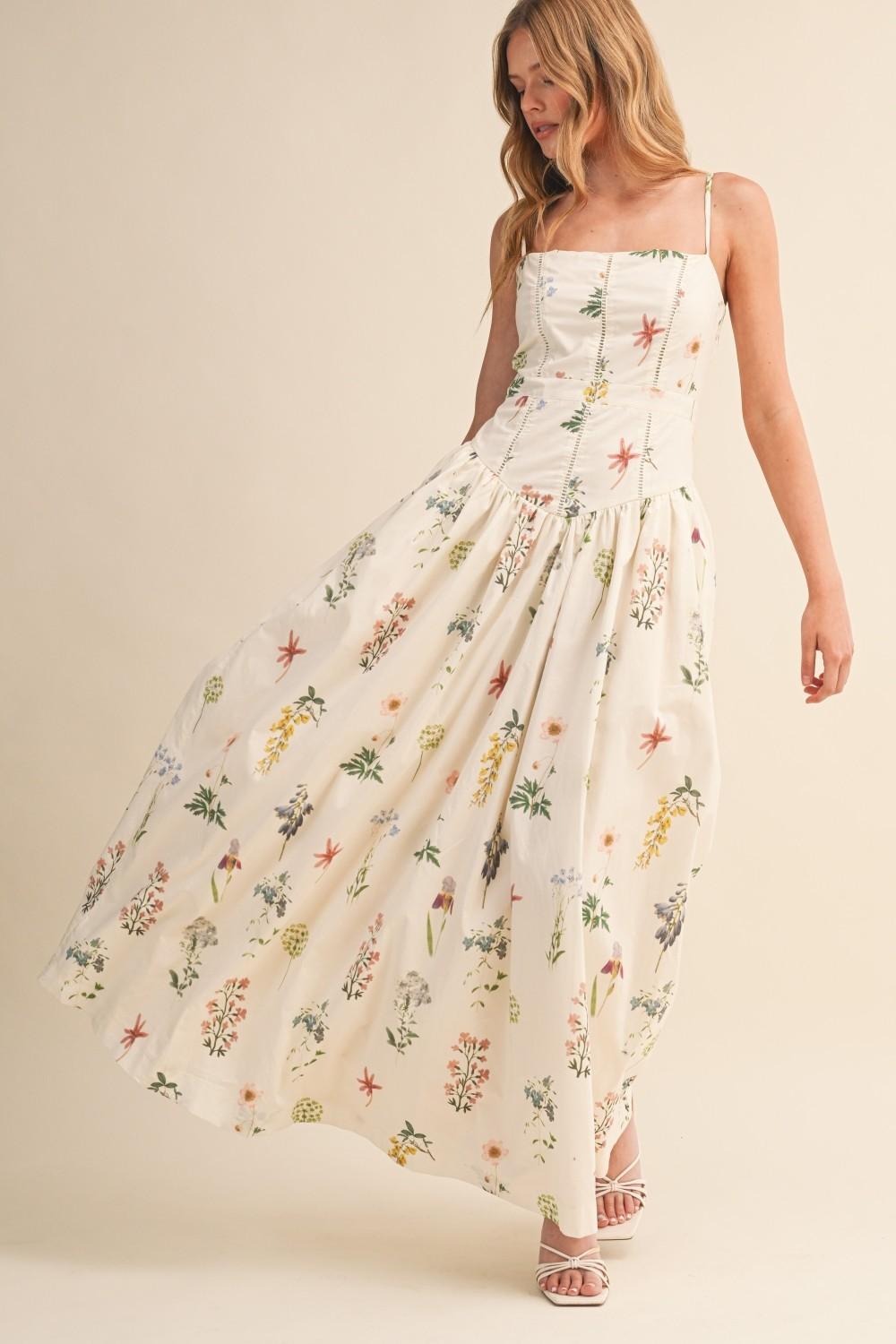 Floral Drop Waist Dress 1028