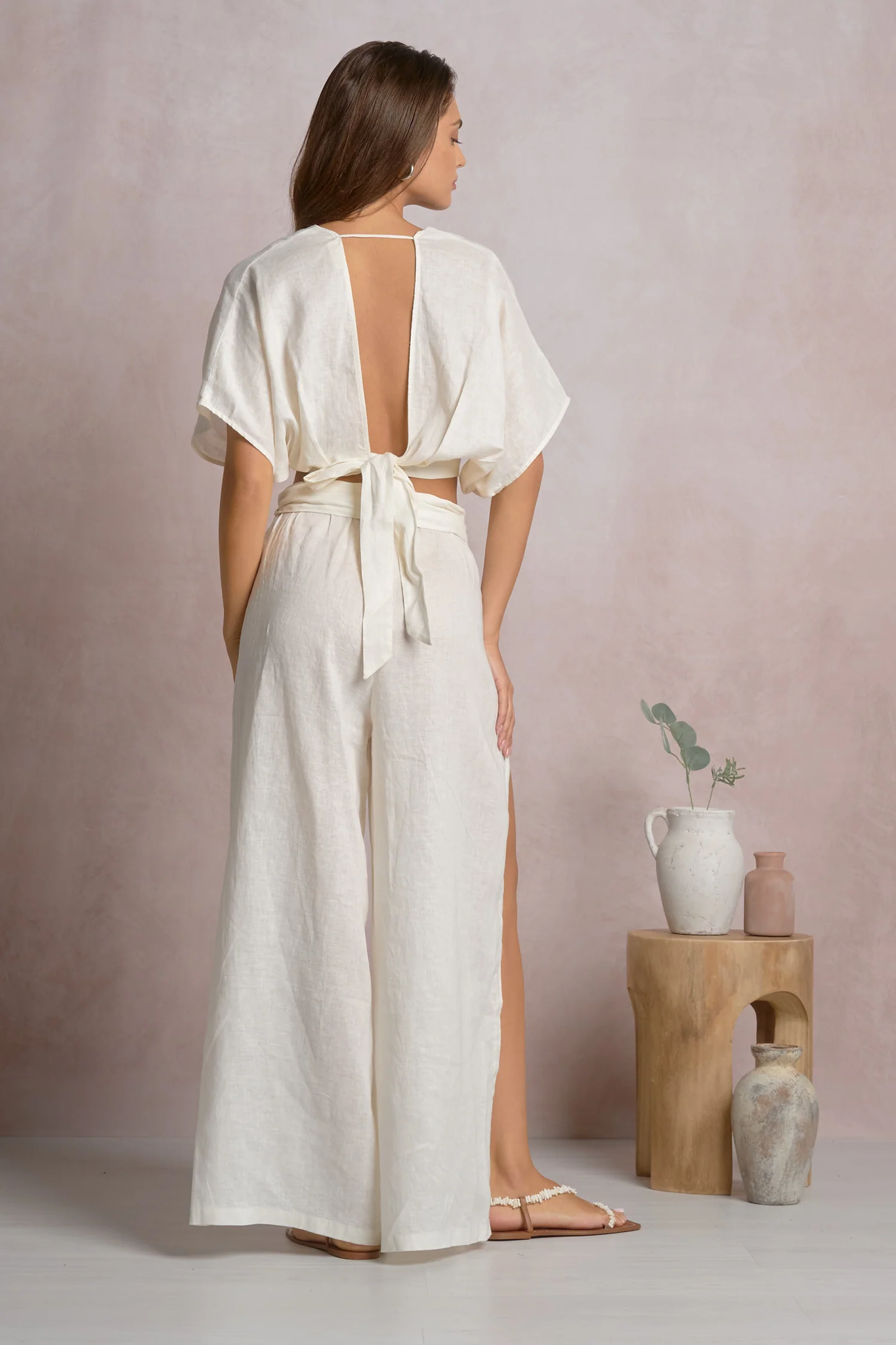 Linen Cropped Elan 11578