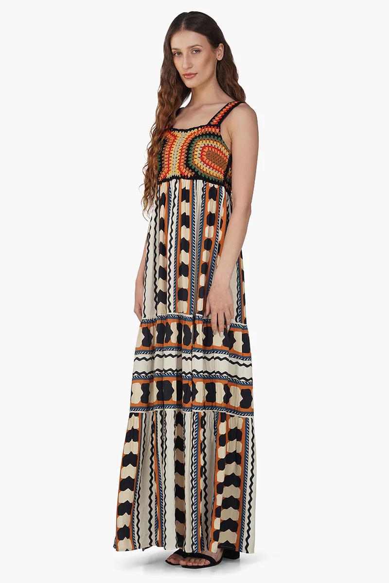 JUNGLE STRAP A&B MAXI DRESS - Blueberry Boutique