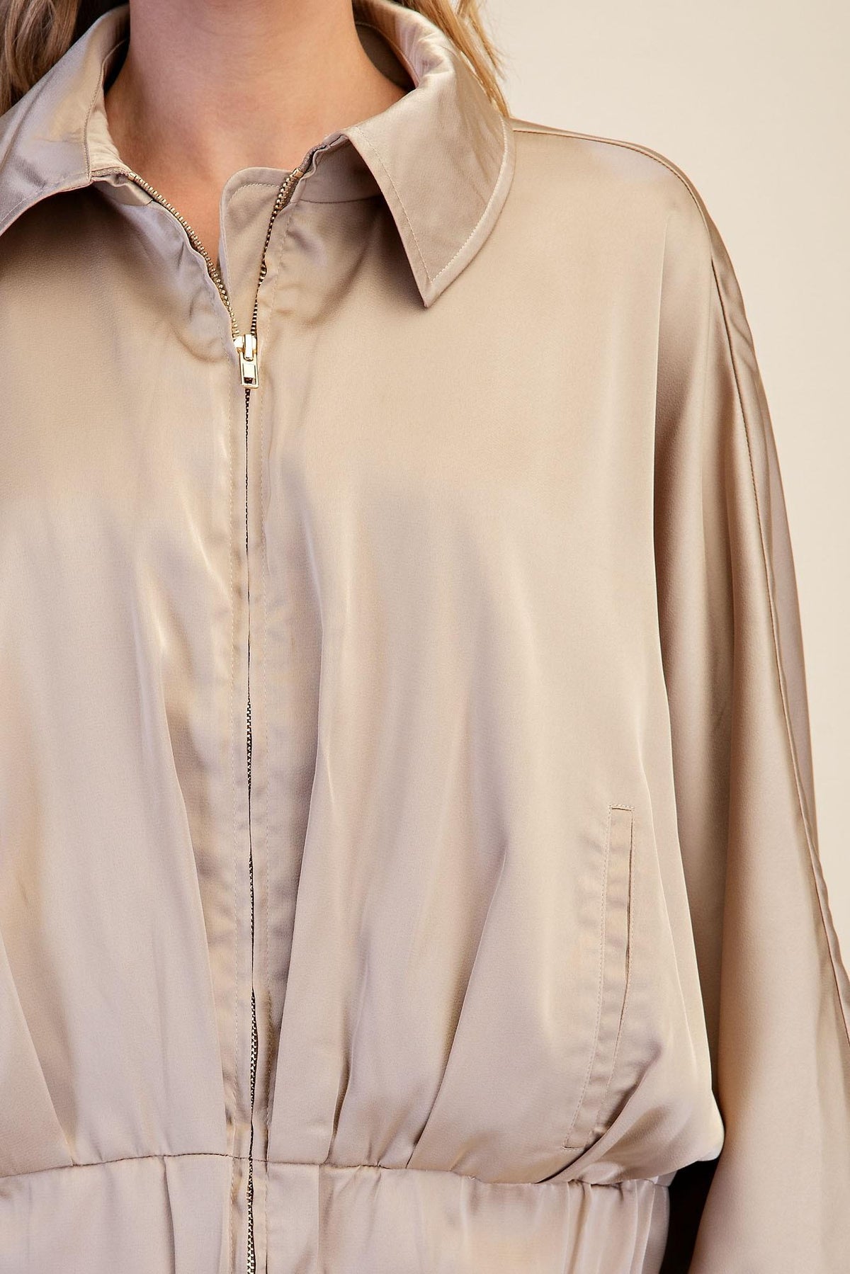 Satin Effect Bomber Jacket J8389