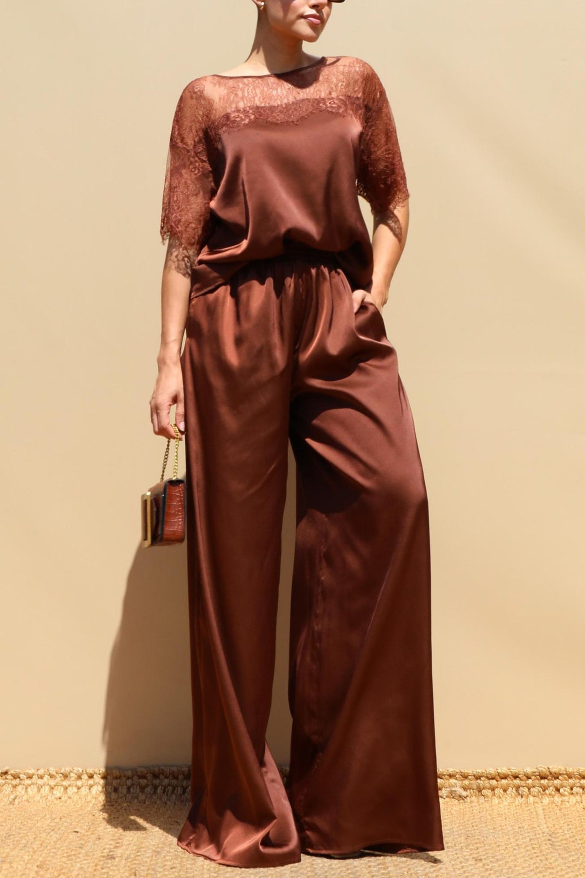 Alessandra Set Satin Top/Pants