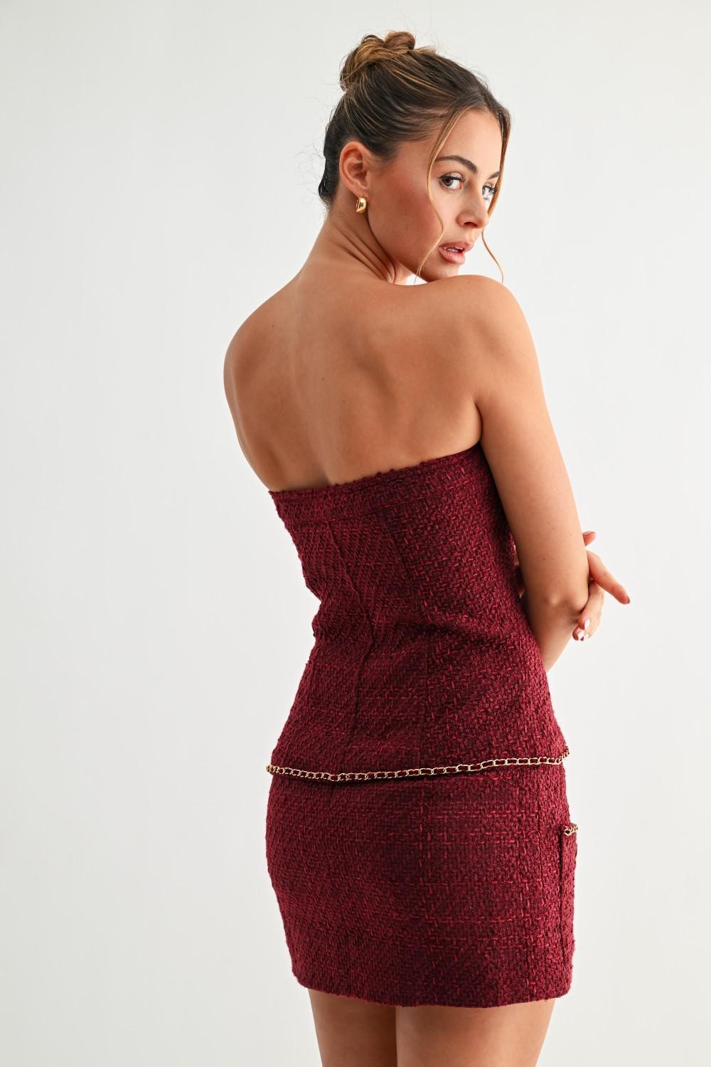 Chain Detail Tweed Set 1174