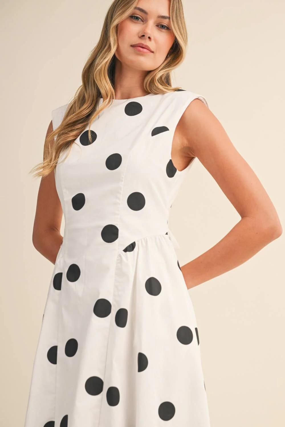 Polka Dots Midi Dress 10037