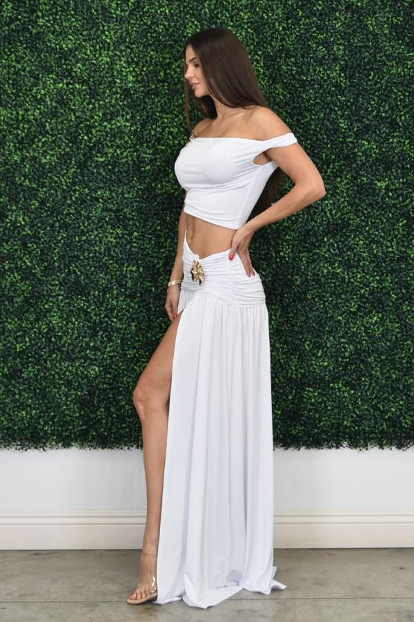 Set Off Shoulder Top & Maxi Skirt Set 6557