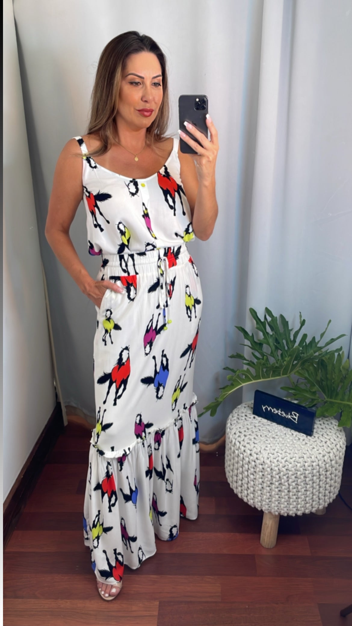 TALIA SKIRT HORSE - Blueberry Boutique